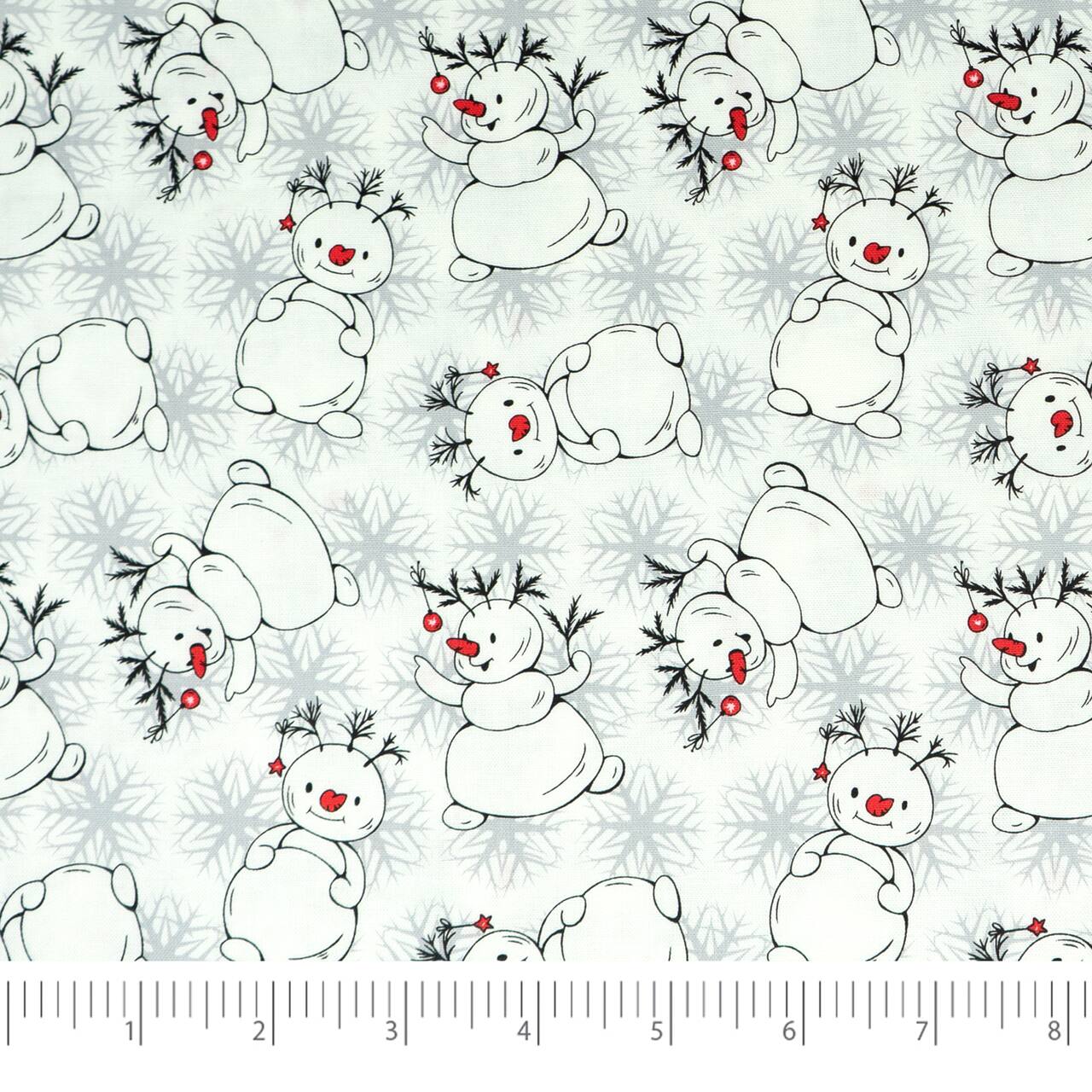 SINGER Christmas Holiday Penguins Snowman Cotton Fabric